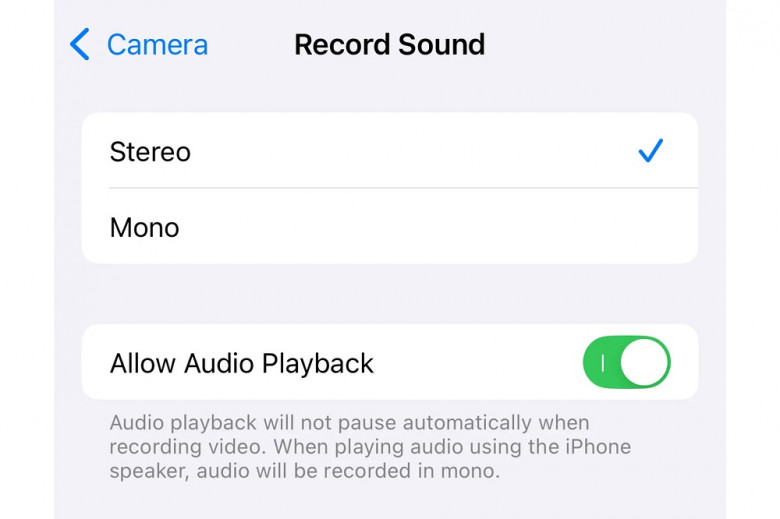 В iOS 18 появилась новая опция, позволяющая продолжать воспроизведение звука во время записи видео