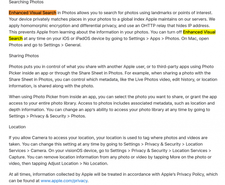 Apple начала сканировать с помощью ИИ локальные пользовательские фотографии на предмет достопримечательностей