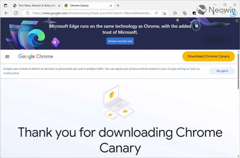 Bing в Microsoft Edge начал скрывать ссылку на загрузку Google Chrome в Windows 11