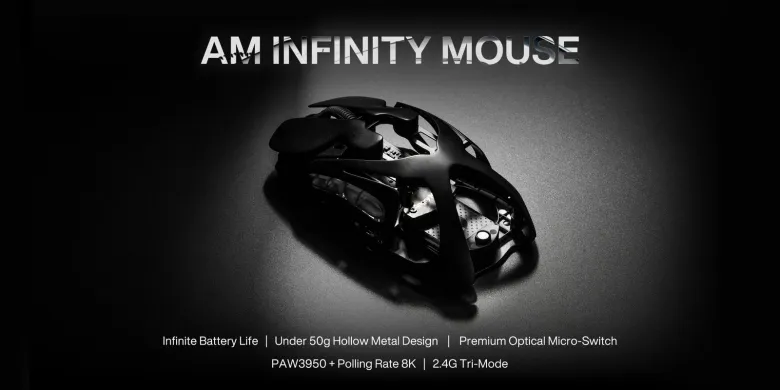 Angry Miao представила очень лёгкую беспроводную мышку AM Infinity Mouse с бесконечной «батареей»